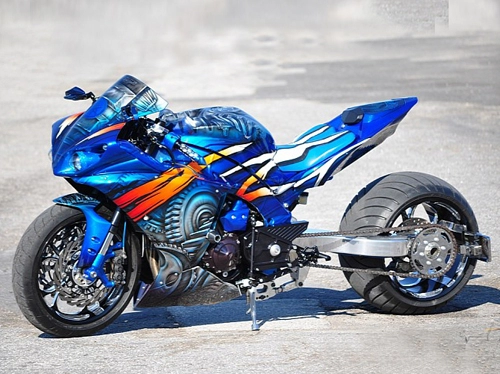  yamaha r1 ve airbrush 3d 