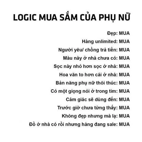 101 triết lý mua sắm của phụ nữ khiến mày râu vừa buồn cười vừa sợ khiếp vía