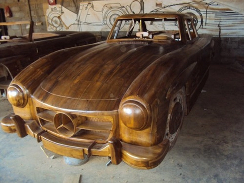  mercedes 300sl 1955 làm từ gỗ tếch 