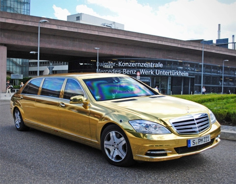  mercedes limousine s600 pullman guard mạ vàng 