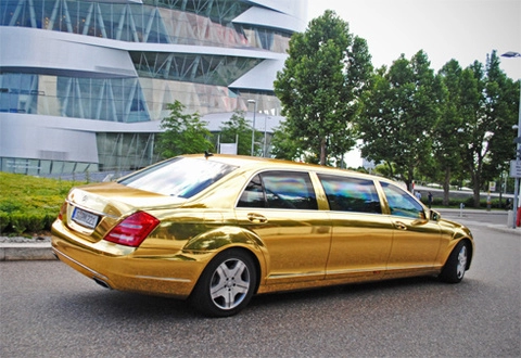  mercedes limousine s600 pullman guard mạ vàng 