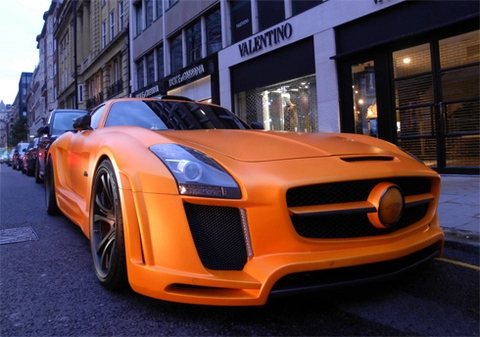  mercedes sls amg độ màu cam ấn tượng 