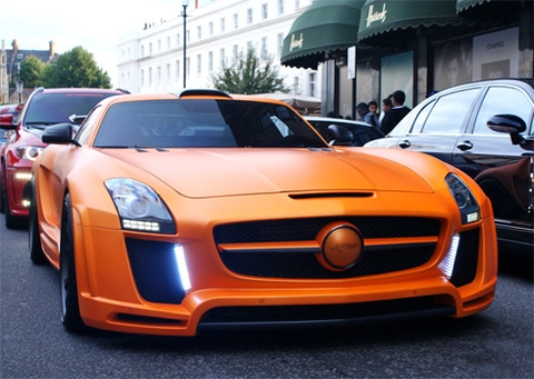  mercedes sls amg độ màu cam ấn tượng 