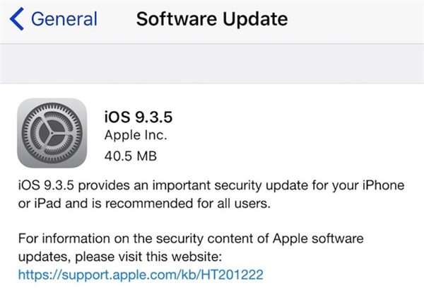 Apple khuyên bạn nên cập nhật ngay ios 935 để tránh bị mất dữ liệu