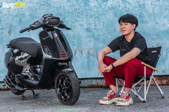 Bản độ vespa sprint được ca thán với danh hiệu hoàng tử bóng đêm