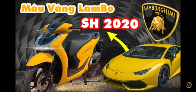 Độ màu vàng lambogini trên honda sh 150 2020