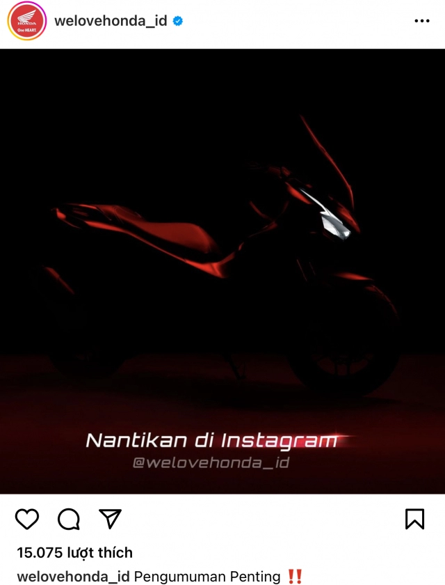 Honda đã phát hành một hình ảnh của adv160 hoàn toàn mới