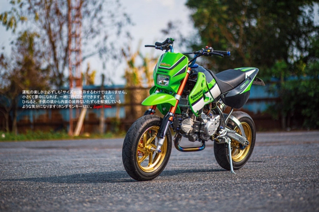 Kawasaki ksr 110 toát ra vẻ nguy hiểm với dàn chân thắng là cắm đầu