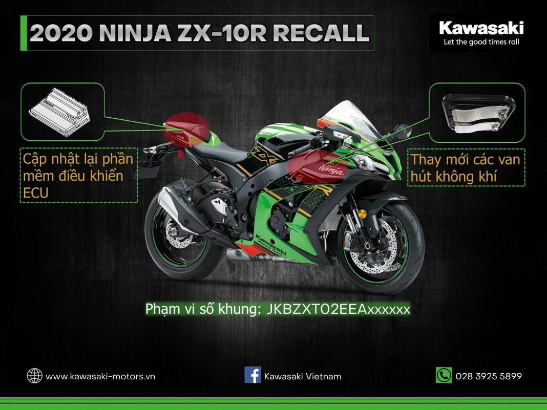 Kawasaki việt nam thông báo triệu hồi ninja zx-10r 2020