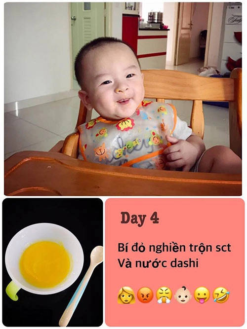 Mẹ đảm mách chiêu ăn dặm 3 trong 1 nuôi con chắc khoẻ 6 tháng 9kg ai gặp cũng khen