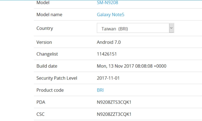 Samsung galaxy note5 xperia xa1 nhận bản cập nhật an ninh mới