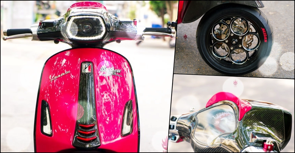 Vespa sprint trong phiên bản siêu nhân hồng đẹp bá cháy