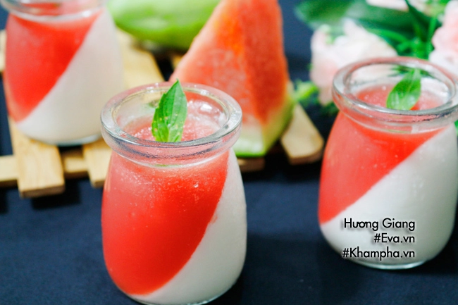 Cách làm panna cotta sữa dưa hấu chuẩn vị cực ngon