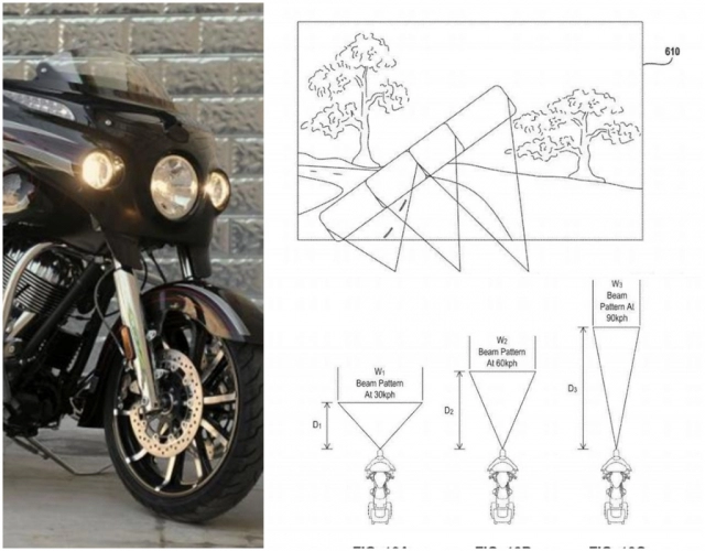 Indian motorcycle tiết lộ thiết kế đèn pha mới điều chỉnh ánh sáng theo môi trường góc cua tốc độ