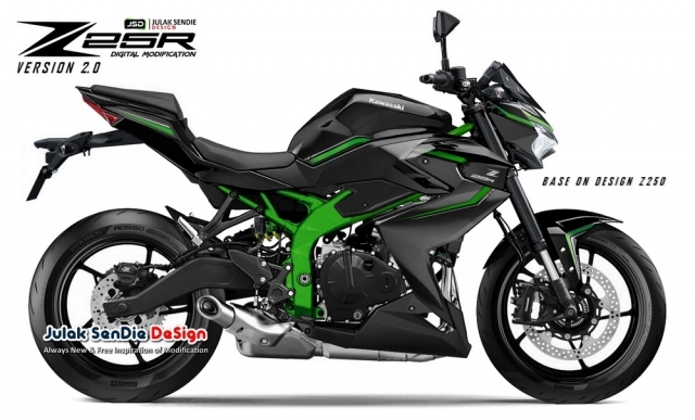 Kawasaki z-25r trang bị động cơ 4 xi-lanh 250cc lộ diện ảnh thiết kế mới