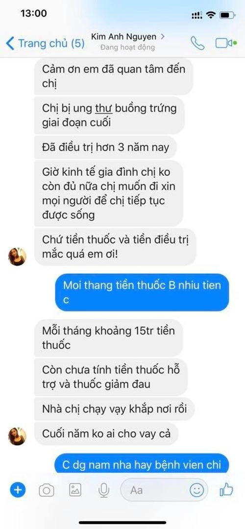 Thanh hằng hhen niê kêu gọi hỗ trợ người mẫu bị ung thư buồng trứng giai đoạn cuối