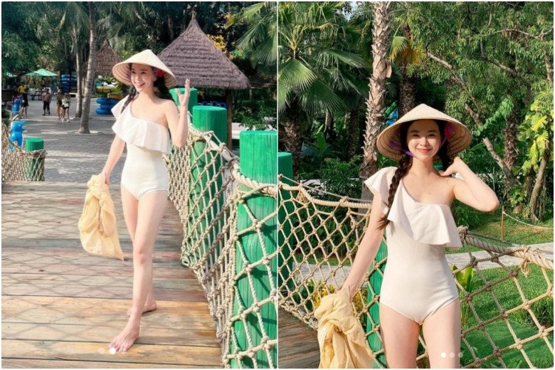 thiên thần nội y hàn đến việt nam mặc bikini đội nón lá đẹp đến nao lòng