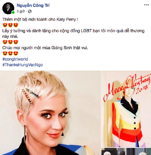 Ý nghĩa đằng sau bộ suit màu mè mà ntk công trí may riêng cho siêu sao katy perry