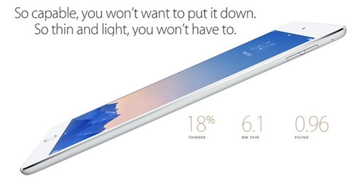 Apple vừa ra mắt ipad air 2 mỏng nhất thế giới