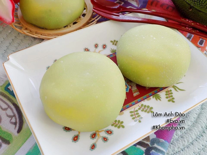 Bánh mochi lá dứa kem tươi sầu riêng mát lạnh tuyệt ngon