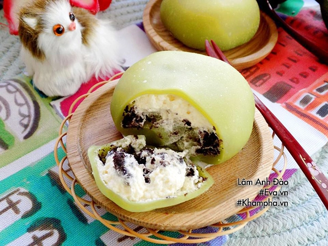 Bánh mochi lá dứa kem tươi sầu riêng mát lạnh tuyệt ngon