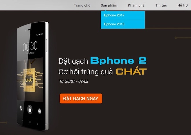 Bphone 2017 chính thức trình làng giá 9789000 đồng