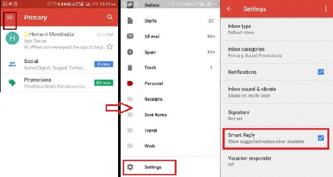 Cách bậttắt smart reply trong gmail trên ios và android
