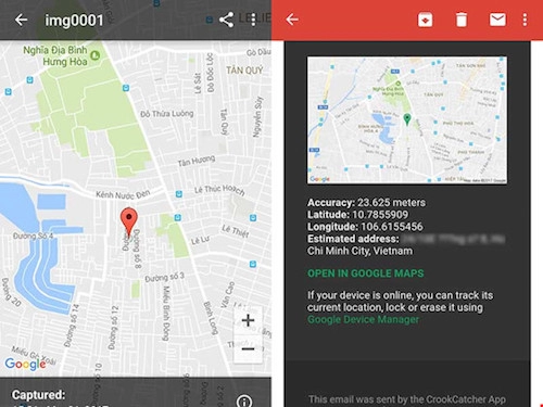 Cách chụp ảnh và xác định vị trí kẻ trộm smartphone