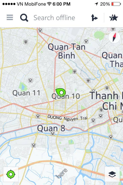 Cách dùng bản đồ here maps không cần mạng trên iphone