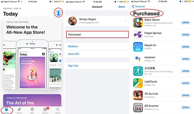 Cách kiểm tra các ứng dụng đã mua từ app store trên ios 11