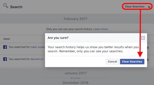 Cách xóa sạch lịch sử tìm kiếm trên google facebook