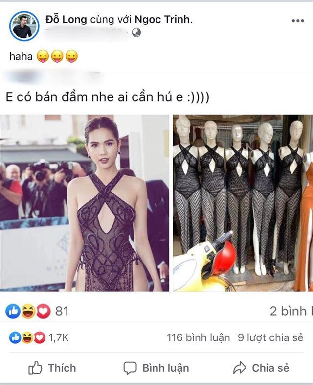 Chiếc đầm mặc cũng như không của ngọc trinh bị rao bán trên mxh với phiên bản fake