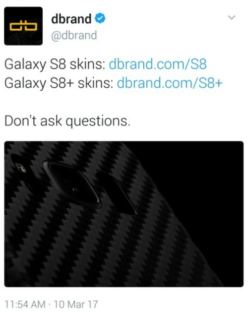 Dbrand tiết lộ vỏ chống dính cho samsung galaxy s8 và s8 plus