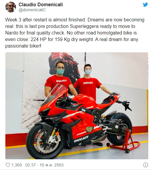 Ducati bắt đầu thử nghiệm superleggera v4 trong đường đua trước khi sản xuất