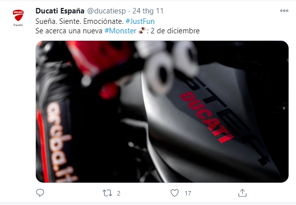 Ducati monster 2021 lần đầu tiên lộ diện màu xám mờ