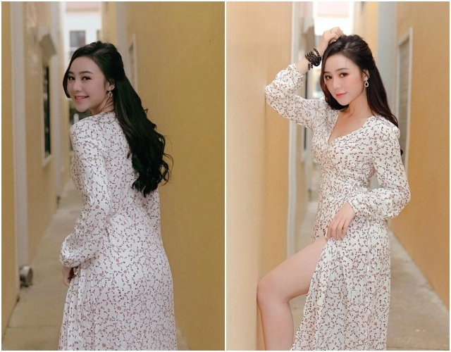 em gái quỳnh búp bê diện váy cưới tinh khôi đẹp dịu dàng khác hẳn style khoét trên hở dưới thường ngày