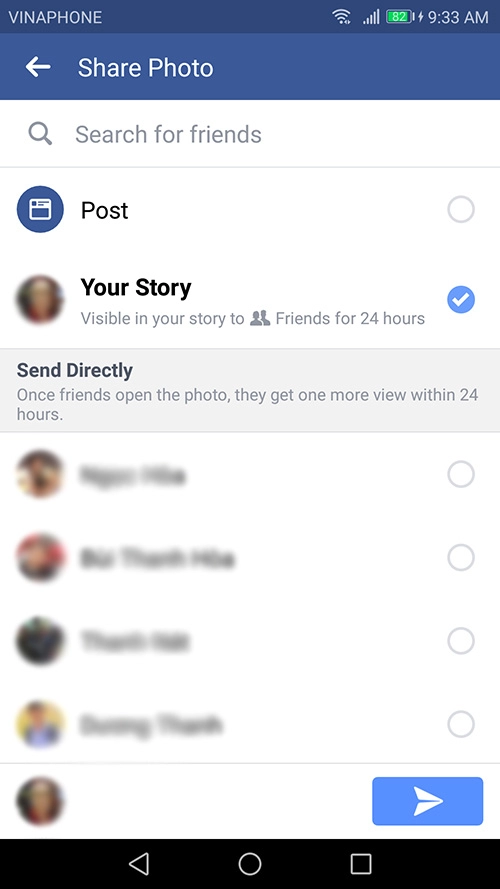 Facebook tung tính năng chia sẻ ảnh vui nhộn hiệu lực trong 24 giờ