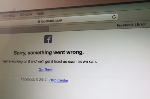 Facebook vừa bị sập trên diện rộng có việt nam