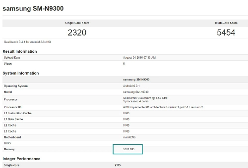 Galaxy note 7 phiên bản ram 6gb sắp ra mắt