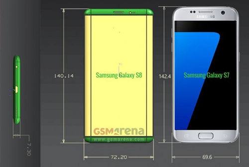 Galaxy s8 và s8 plus mỏng hơn s7 và s7 edge bỏ nút home