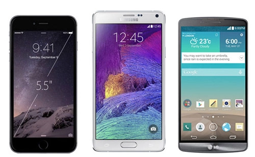 Hàng khủng iphone 6 plus galaxy note 4 và lg g3 so tài