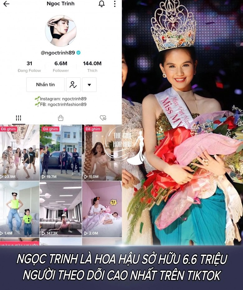 Hoa hậu có lượng người theo dõi cao nhất trên tiktok ứng xử ngô nghê dám ăn mặc ngược chuẩn mực