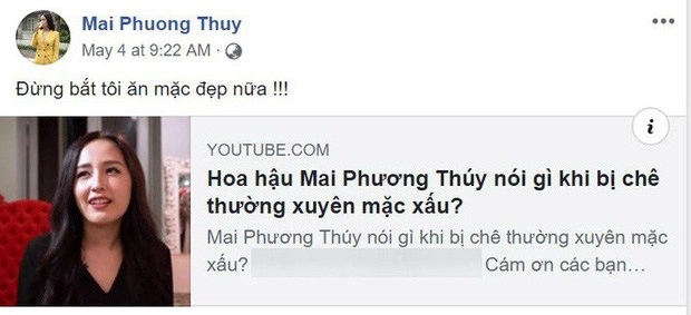 Hoa hậu đáp trả khi bị chê mặc xấu mai phương thúy gắt gỏng hhen niê tâm phục khẩu phục