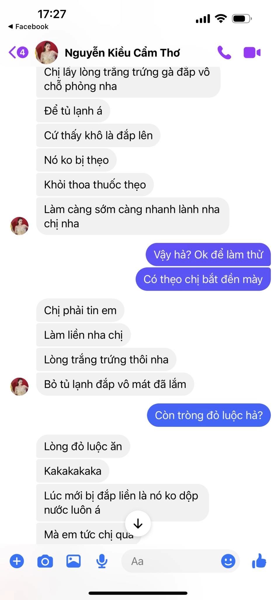 hoa hậu làng hài khóc thét vì vết bỏng trên chân được chỉ ngay mẹo chữa sẹo bằng trái trứng gà