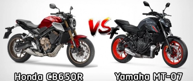 Honda cb650r 2021 và yamaha mt-07 2021 trên bàn cân thông số