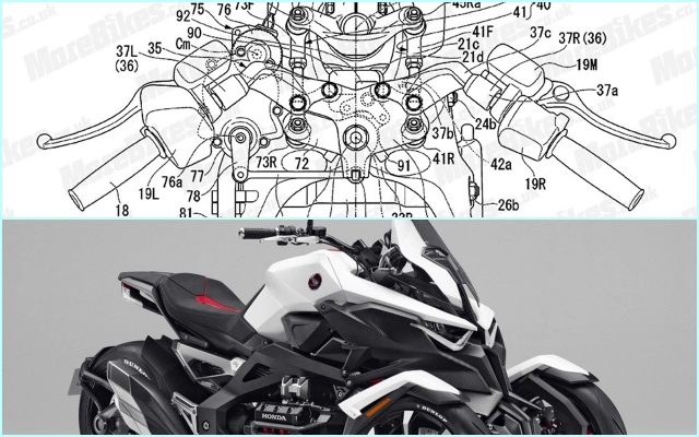 Honda neo wing được hé lộ bảng thiết kế hệ thống trợ lực tay lái cao cấp