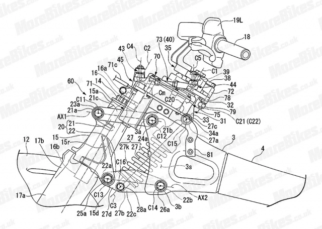 Honda neo wing được hé lộ bảng thiết kế hệ thống trợ lực tay lái cao cấp