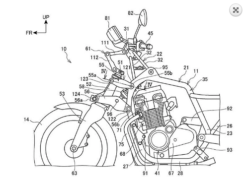 Honda tiết lộ bằng sáng chế hệ thống treo double wishbone cho cb1100 series