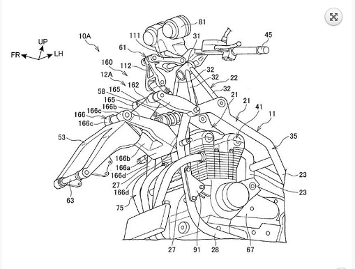 Honda tiết lộ bằng sáng chế hệ thống treo double wishbone cho cb1100 series