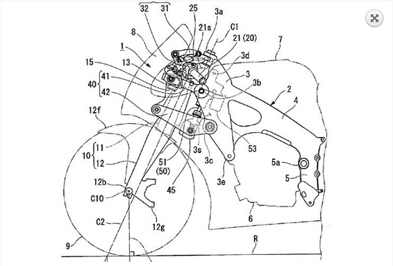 Honda tiết lộ bằng sáng chế hệ thống treo double wishbone cho cb1100 series